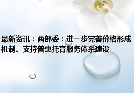 國(guó)發(fā)改委有關(guān)負(fù)責(zé)同志就《關(guān)于進(jìn)一步完善價(jià)格形成機(jī)制、支持普惠托育服務(wù)體系建設(shè)的通知》答記者問(wèn)